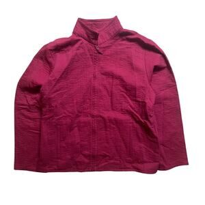 Eileen Fisher Red Full Zip Sweater Size S